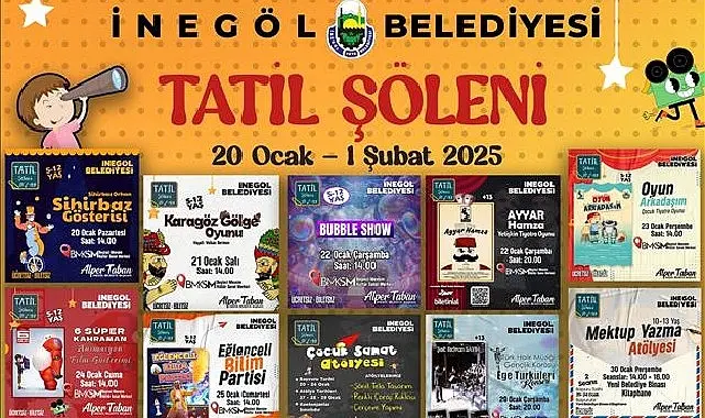 İnegöl Belediyesi 2 haftalık sömestr tatili için çocuklara tatili doya