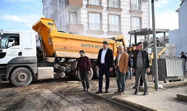 Kartepe Belediyesi, ilçe genelinde başlattığı yol yapım ve iyileştirme çalışmalarını